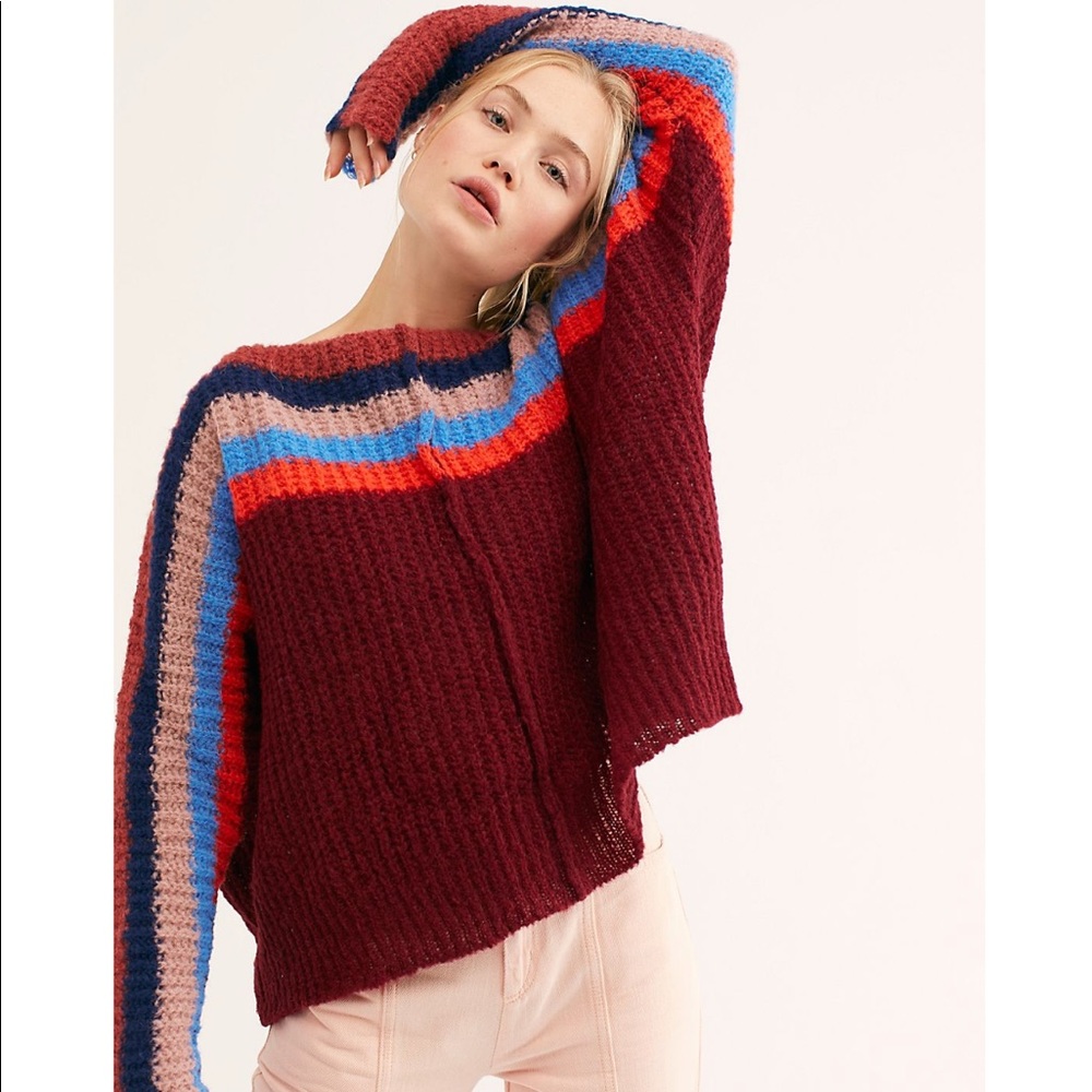 Free People See the Rainbow Sweater Medium